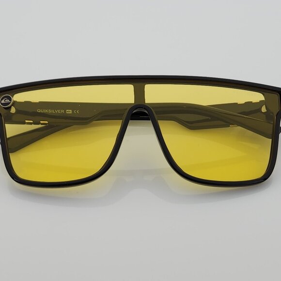 Quiksilver Shield Sunglasses Black Frame Yellow Tint Night Driving Shield Q5 - Picture 6 of 12